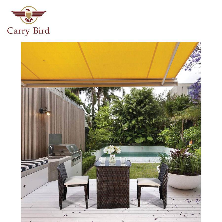 Crry Bird Wicker Bistro Set, Rattan Furniture Set 3 Piece Dining Table for Outdoor Patio Lawn Garden