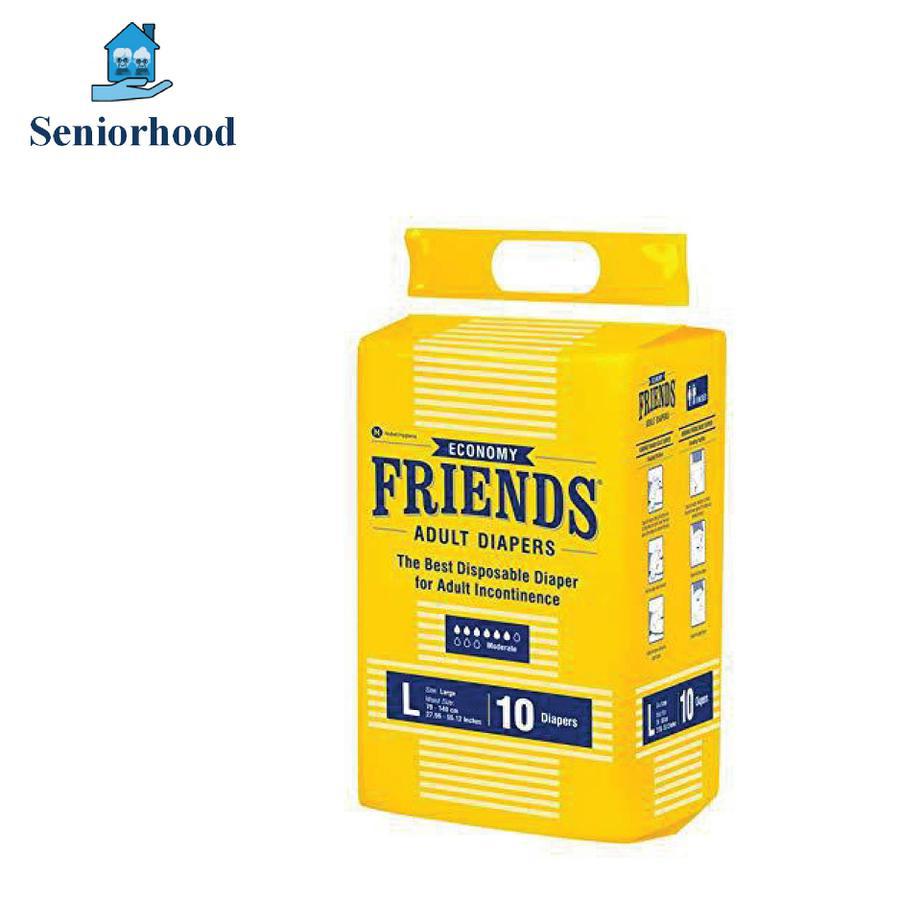 Friends Economy Unisex Adult Diaper - Pack of 10 - Large