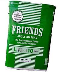 Friends Hospital Adult Diaper pack of 10 LARGE