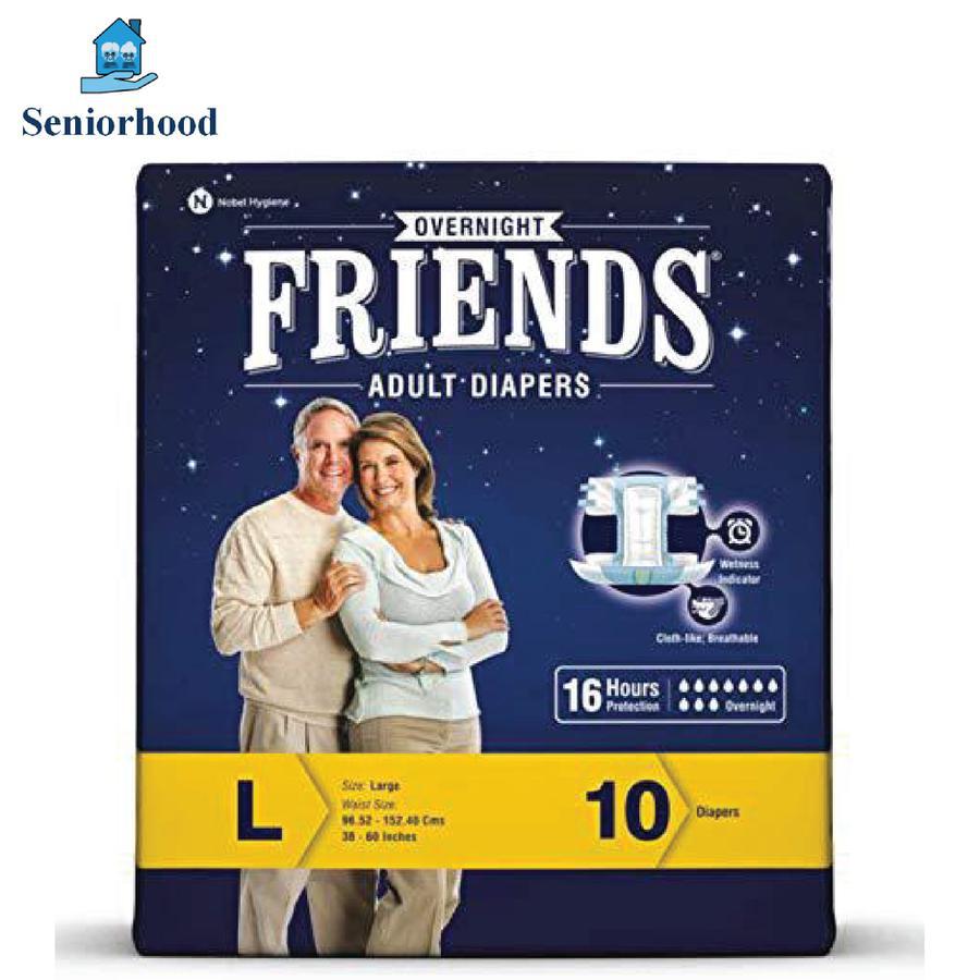 Friends Overnight Adult Diapers Large - 10 pcs