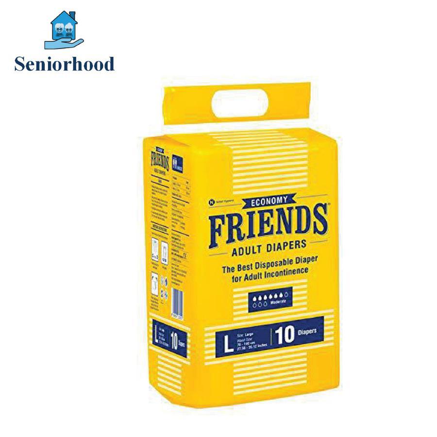 Friends Economy Unisex Adult Diaper - Pack of 10 - Large