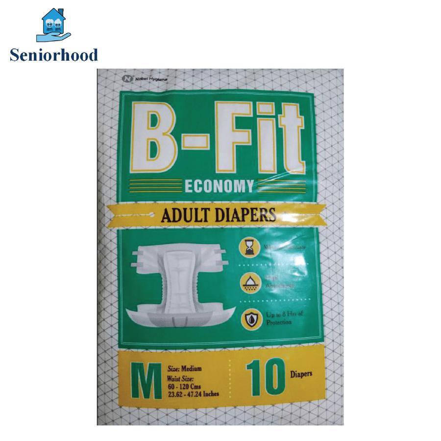 B-fit Diapers Adult Diaper Economy  10 Pcs  (Medium)