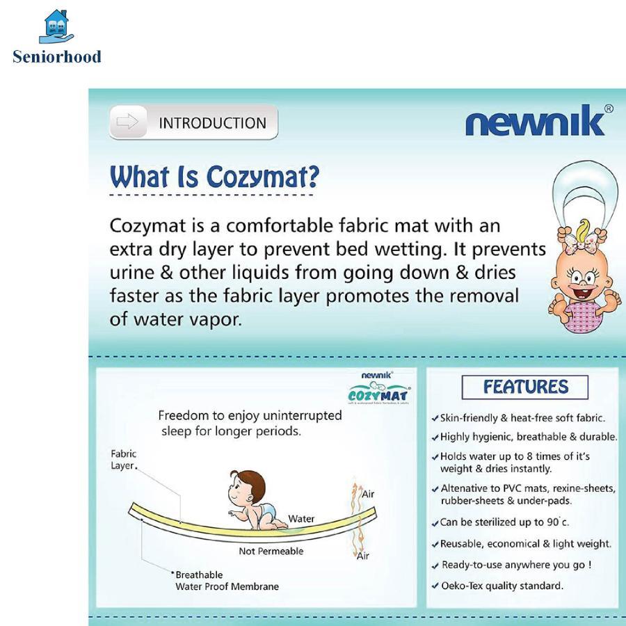 Newnik Cozymat Soft, Water-Proof & Reusable Mat (Size: 140cm X 100cm) Large
