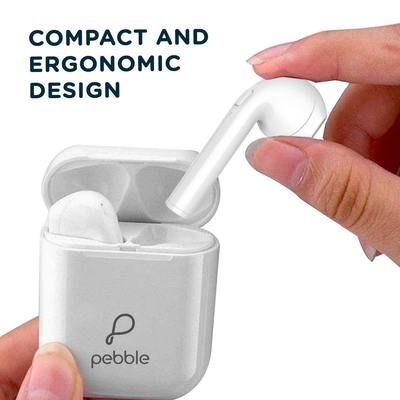 Pebble Duet True Wireless Ear Pods Headset With Mic (white) With Bluetooth V5.0, Immersive Audio