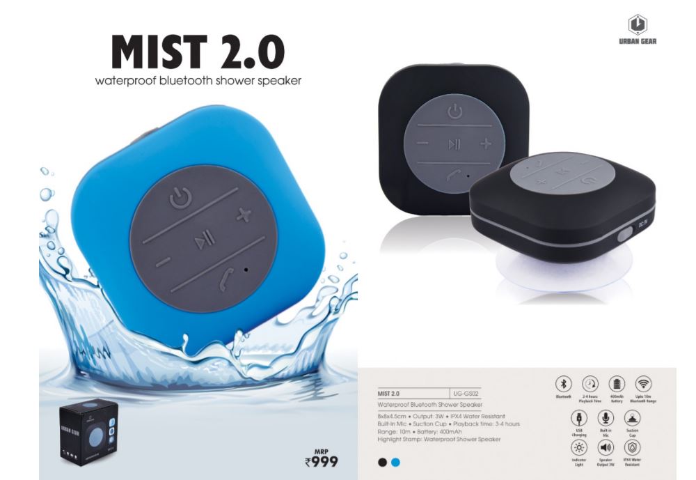 Mist 2.0 Portable Water Proof Bluetooth Speakers | Built in Microphone for Hands Free Speakerphone