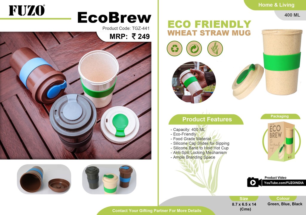 EcoBrew Eco Friendly Wheat Straw Mug