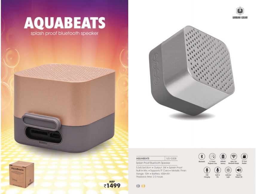 Aquabeats: Mini Bluetooth Speaker USB & SD Card with Rechargeable Battery