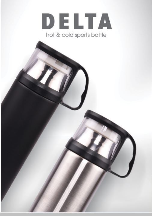 Delta Stainless Steel Hot & Cold Flask BPA Free Leak & Spill Proof Drinking Water Bottle for Outdoor Travel, Yoga, Hiking, Cycling