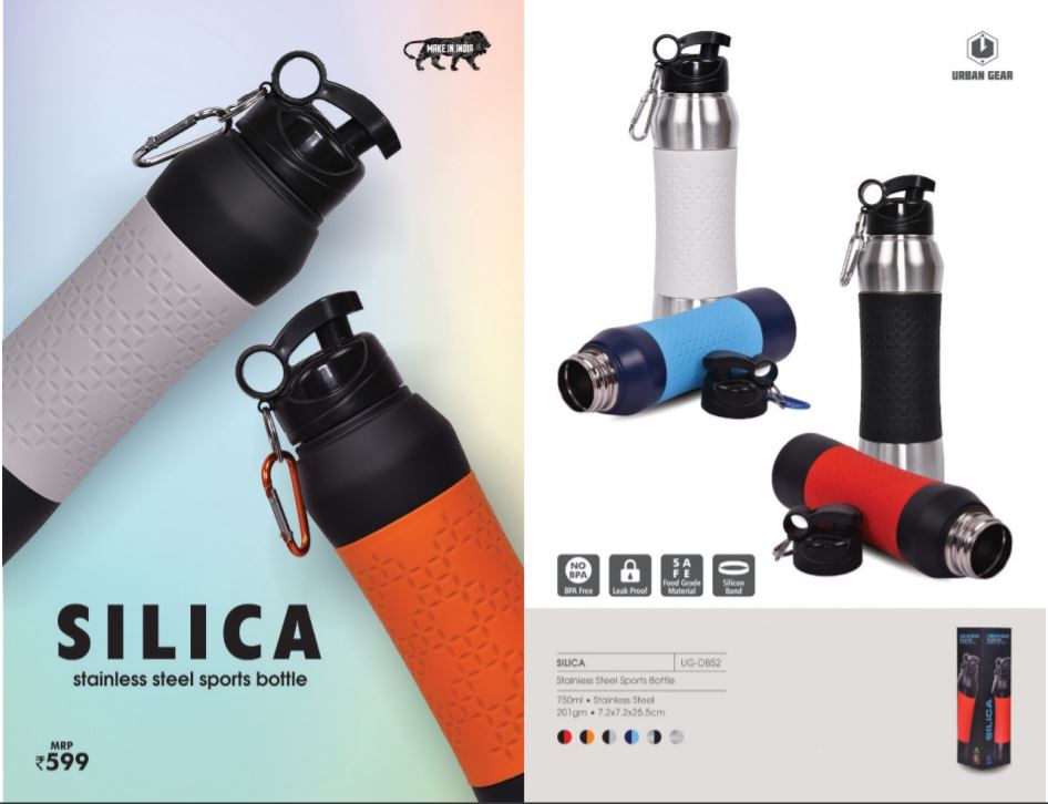 Stainless Steel Bottle With Silicon Grip - SILICA