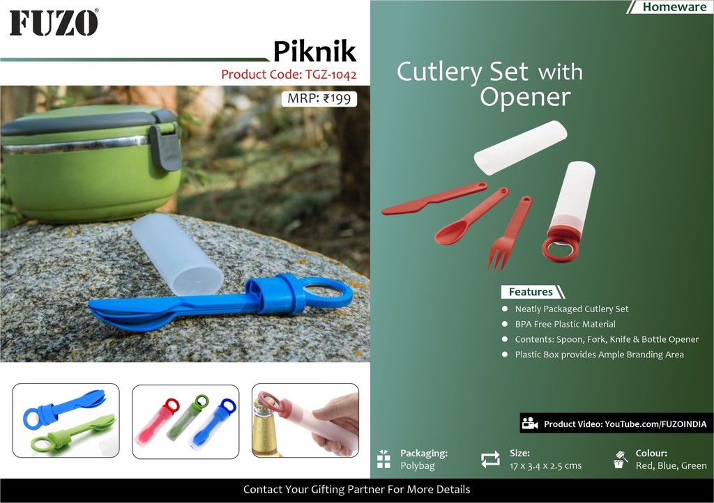 Fuzo Piknik : Spoon, Fork, Knife & Bottle Opener