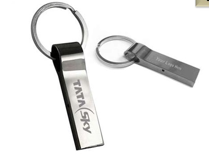 Metal Key Ring Pen Drive - customizable logo