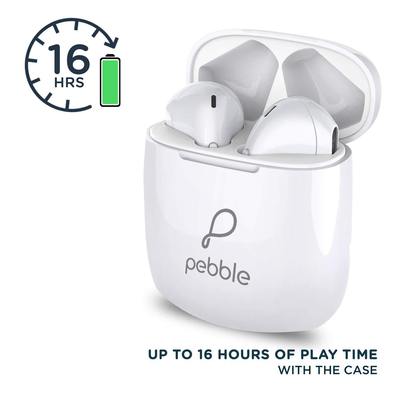 Pebble Duet True Wireless Ear Pods Headset With Mic (white) With Bluetooth V5.0, Immersive Audio