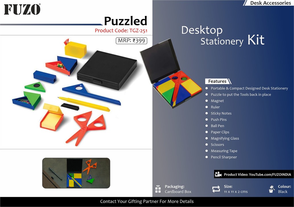 Fuzo Puzzled: Portable & Compact Designed Desk Stationery