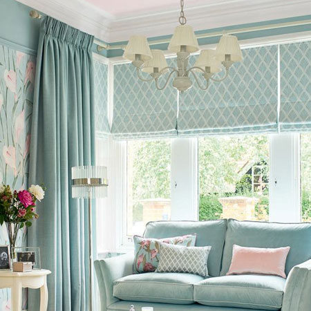 Curtains, Wallpapers, Sofa & Wooden Flooring