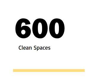 600 clean spaces